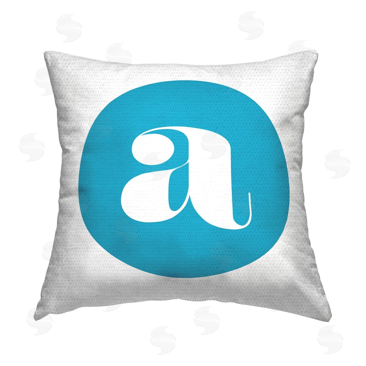 Stupell Studio Blue Initial A Outdoor Quick-Dry Polyester Printed Throw Pillow