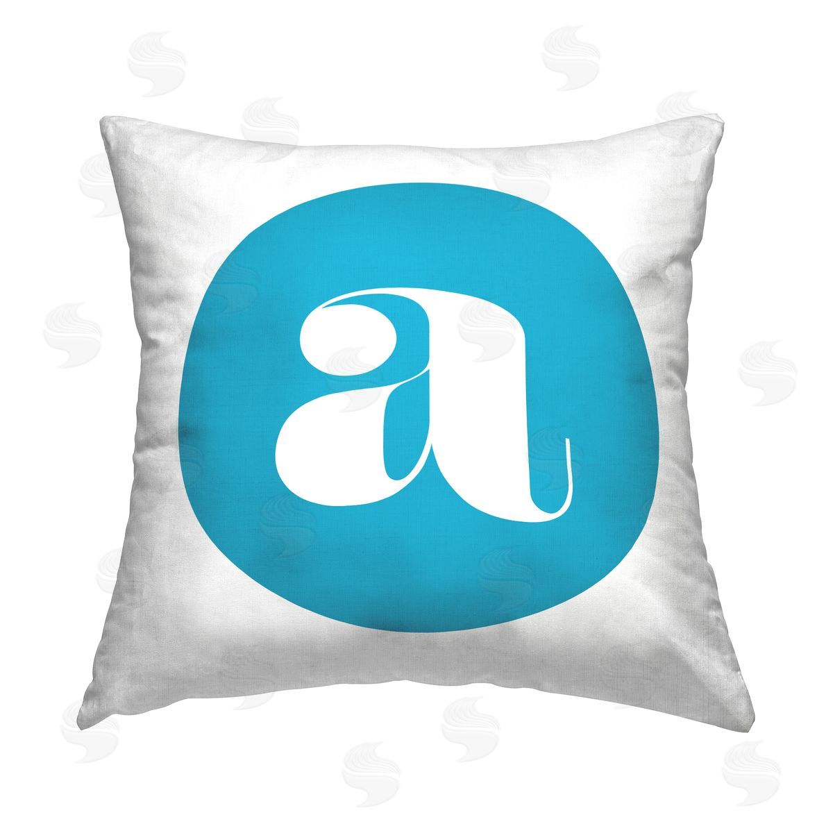 Stupell Studio Blue Initial A Printed Plush Polyester Throw Pillow