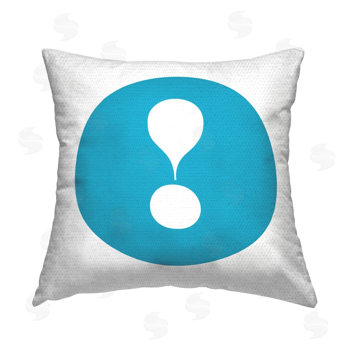 Stupell Studio Blue Exclamation Initial Outdoor Quick-Dry Polyester Printed Throw Pillow