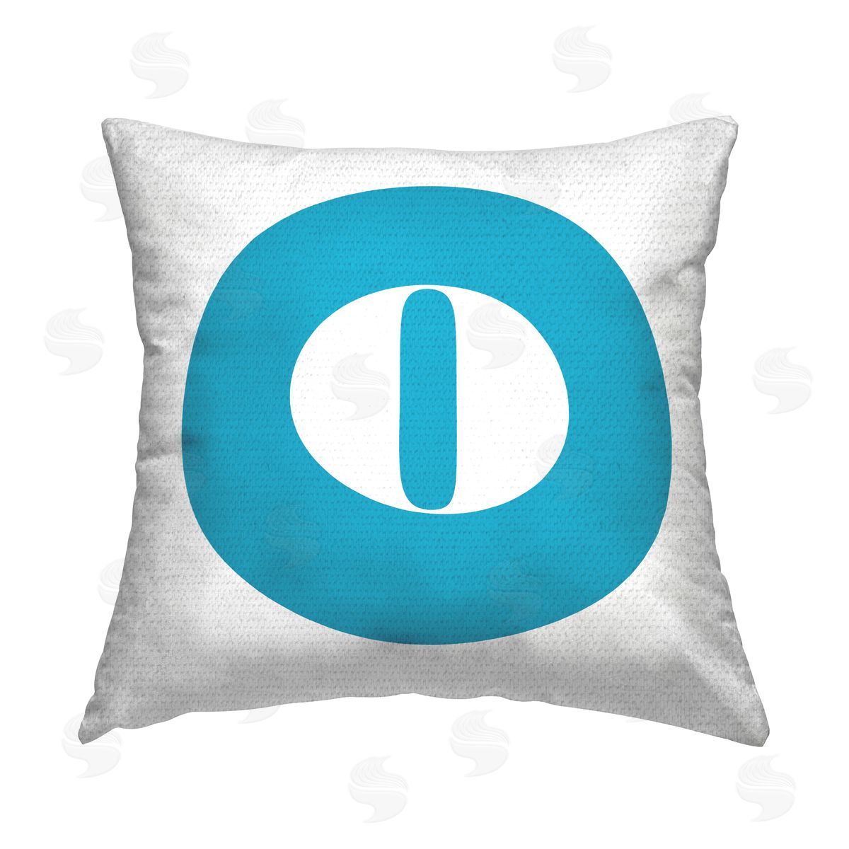 Stupell Studio Blue Initial O Outdoor Quick-Dry Polyester Printed Throw Pillow