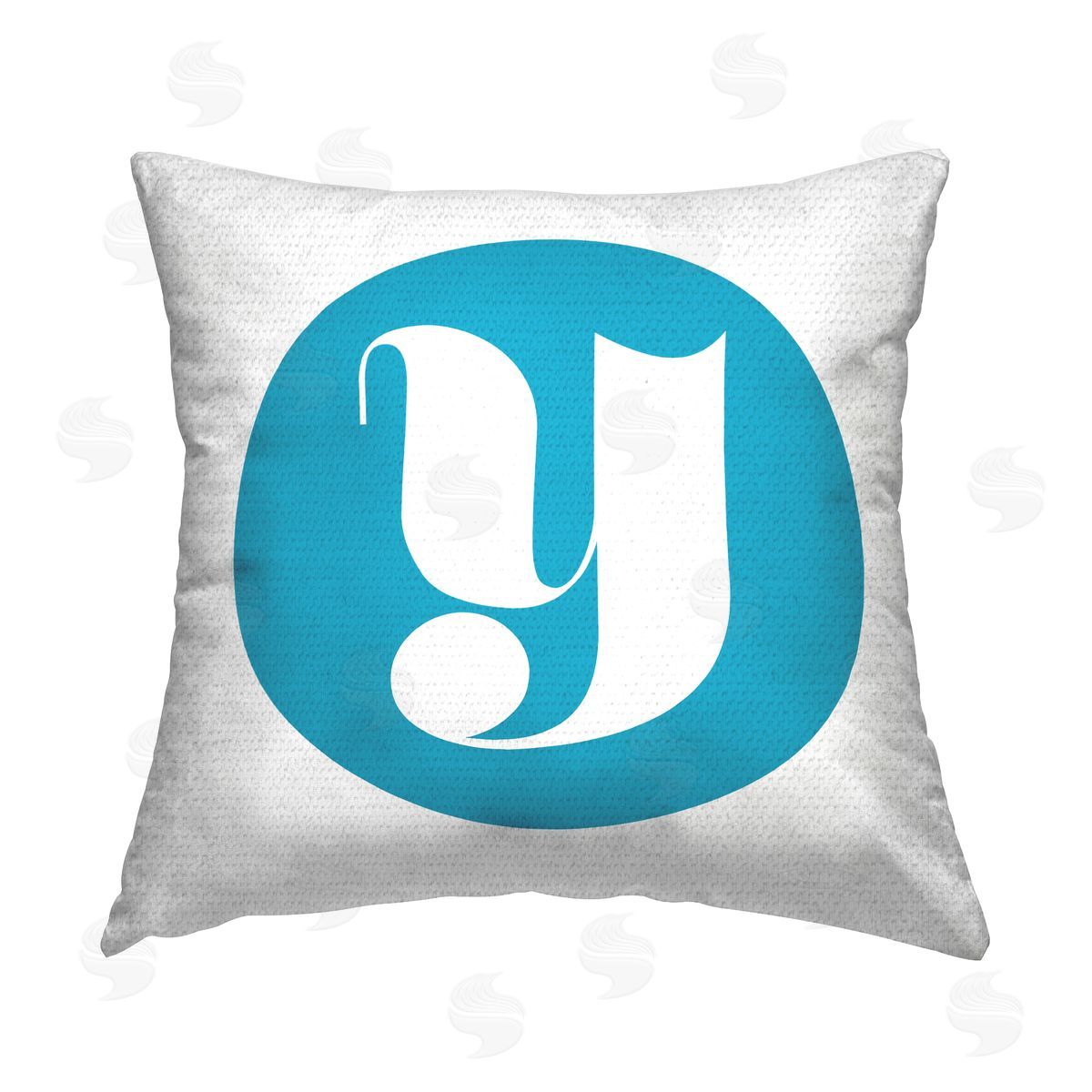 Stupell Studio Blue Initial Y Outdoor Quick-Dry Polyester Printed Throw Pillow