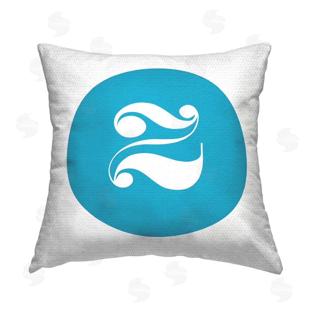 Stupell Studio Blue Initial Z Outdoor Quick-Dry Polyester Printed Throw Pillow