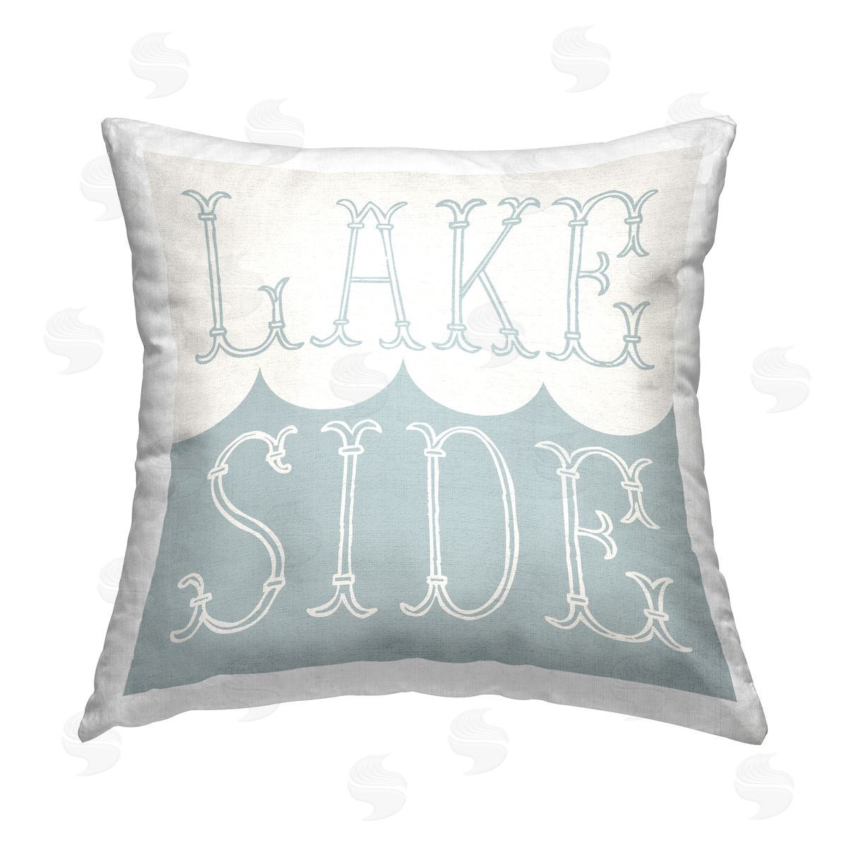 Stupell Studio Lakeside Wave Phrase Printed Plush Polyester Throw Pillow
