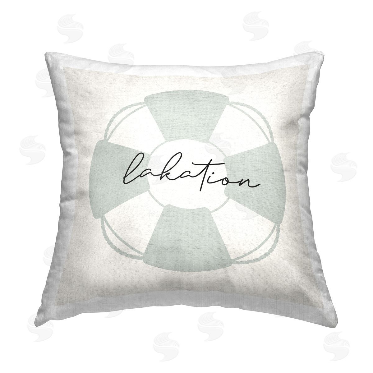 Stupell Studio Lakation Life Buoy Printed Plush Polyester Throw Pillow