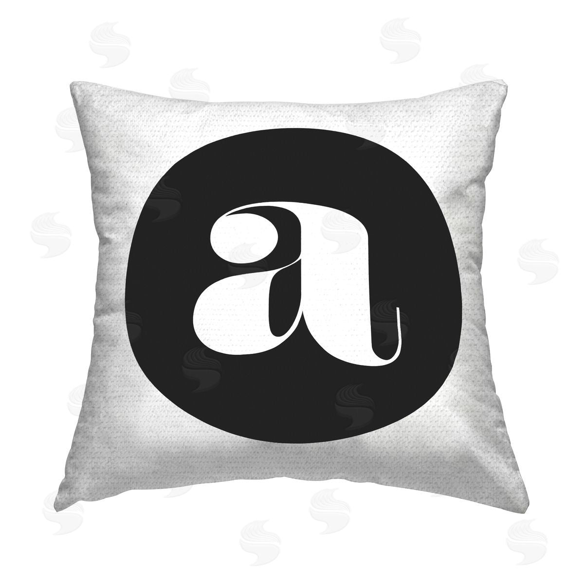 Stupell Studio Black Initial A Outdoor Quick-Dry Polyester Printed Throw Pillow