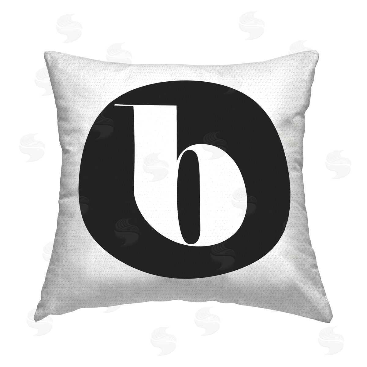 Stupell Studio Black Initial B Outdoor Quick-Dry Polyester Printed Throw Pillow