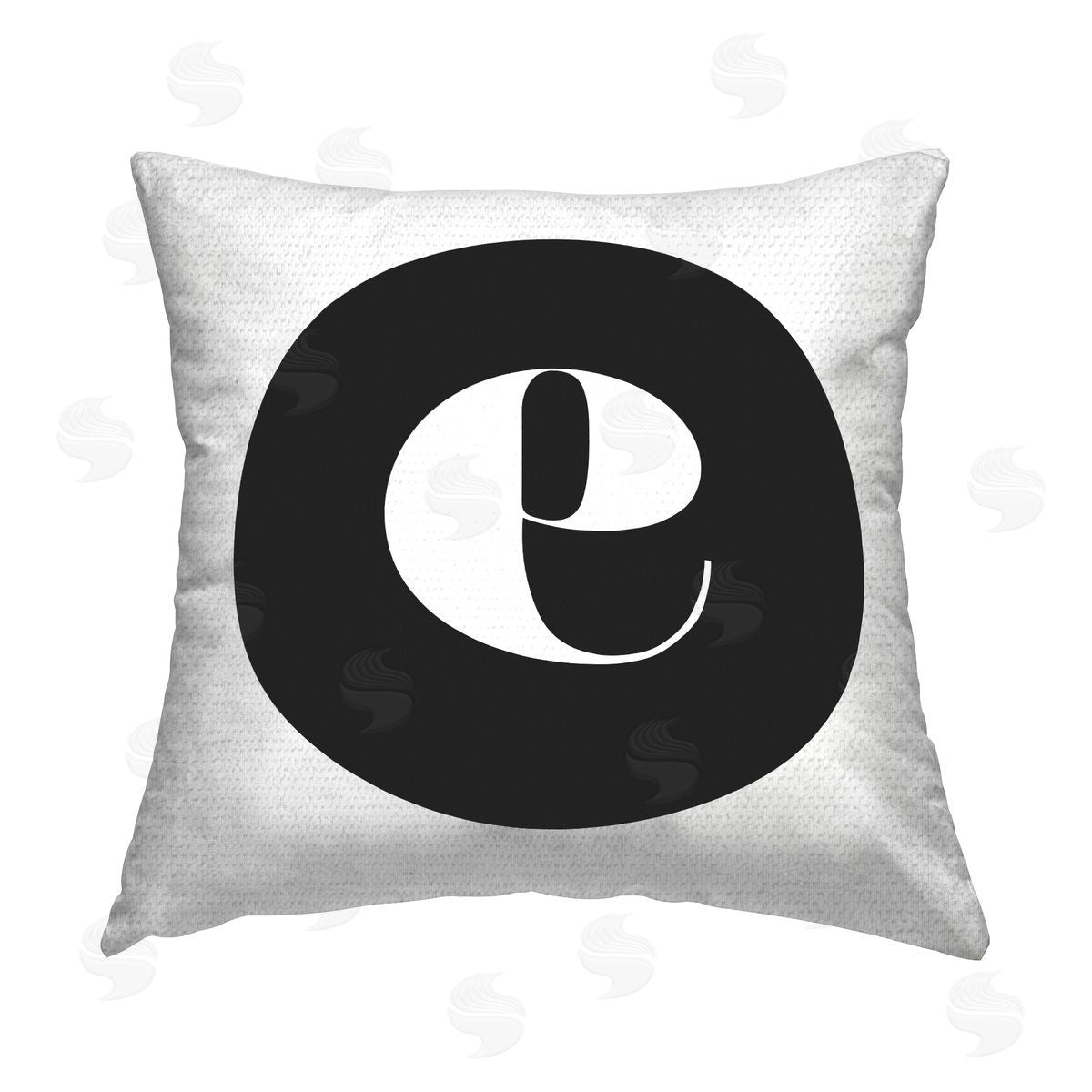 Stupell Studio Black Initial E Outdoor Quick-Dry Polyester Printed Throw Pillow