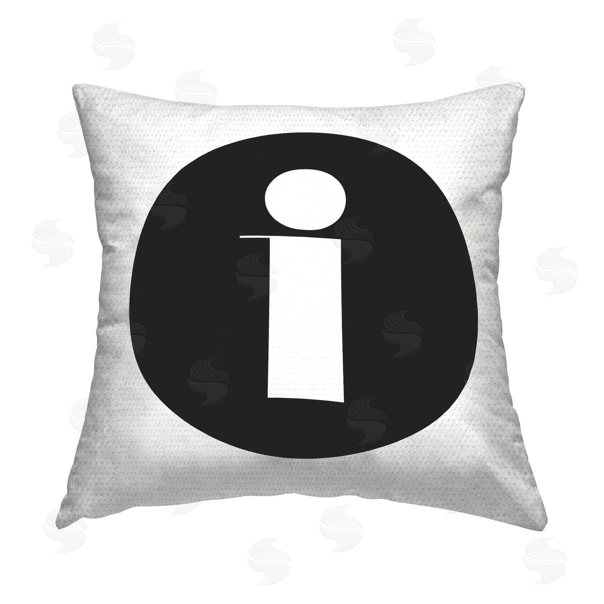 Stupell Studio Black Initial I Outdoor Quick-Dry Polyester Printed Throw Pillow