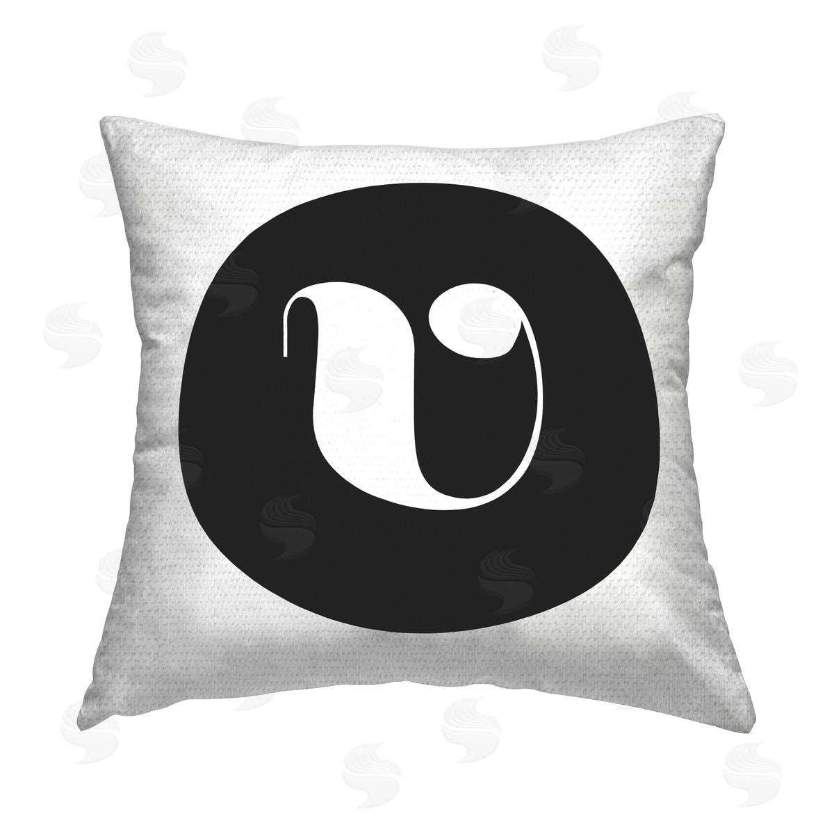 Stupell Studio Black Initial V Outdoor Quick-Dry Polyester Printed Throw Pillow