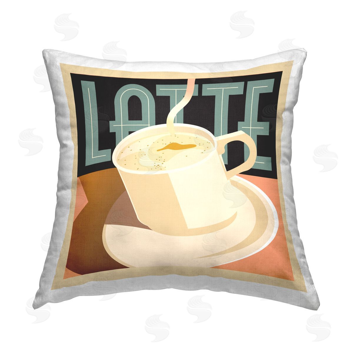 Richard Weiss Vintage Latte Mug Printed Plush Polyester Throw Pillow