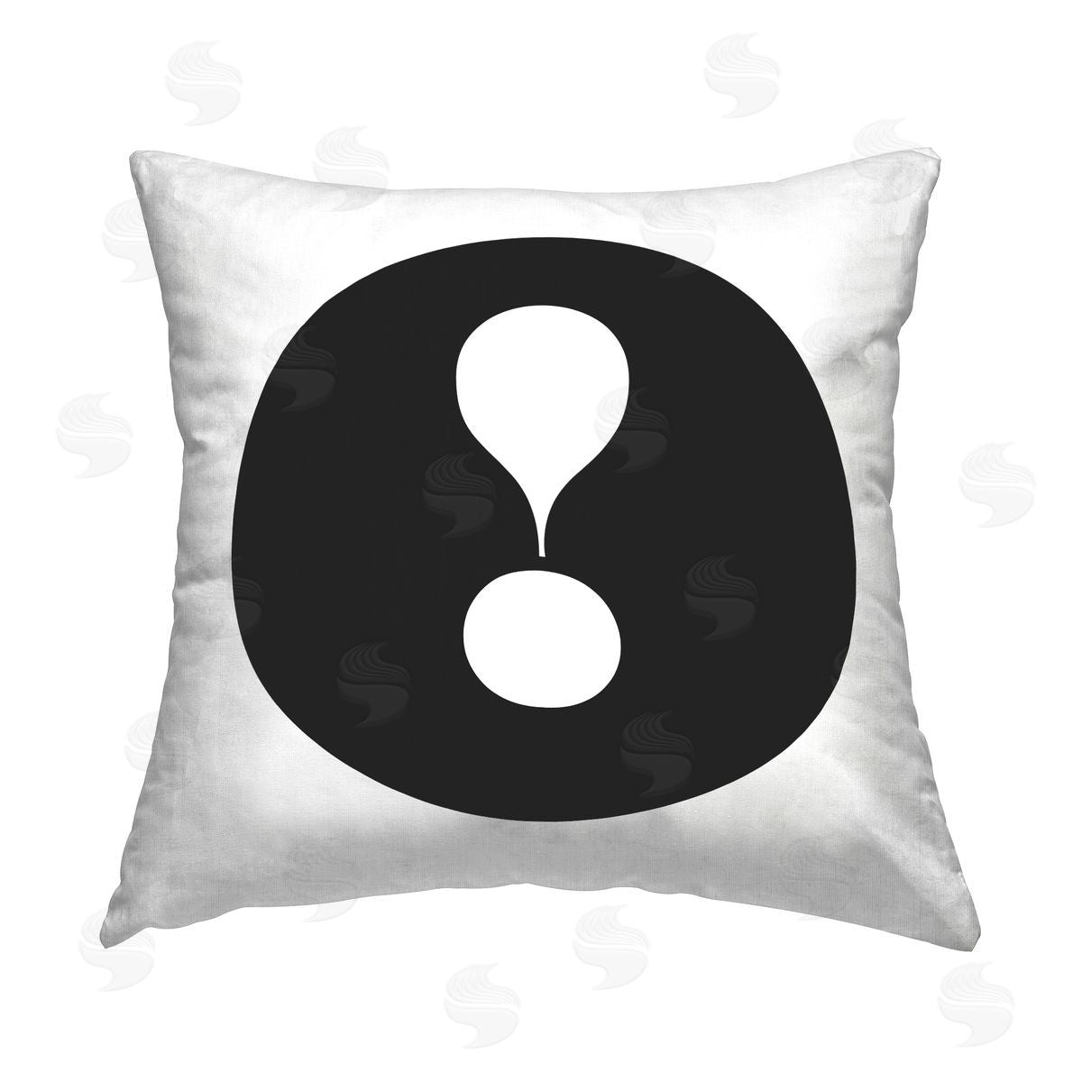 Stupell Studio Black Exclamation Initial Printed Plush Polyester Throw Pillow