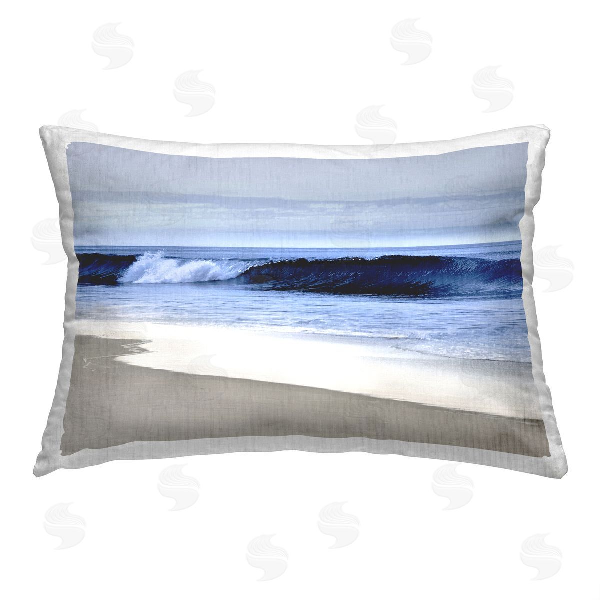 Devon Davis Foamy Beach Waves Printed Plush Polyester Throw Pillow