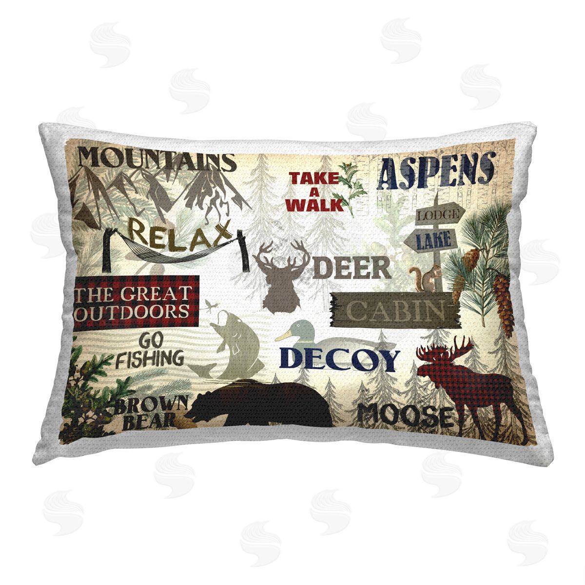 Kim Allen Rustic Cabin Phrases Outdoor Quick-Dry Polyester Printed Throw Pillow