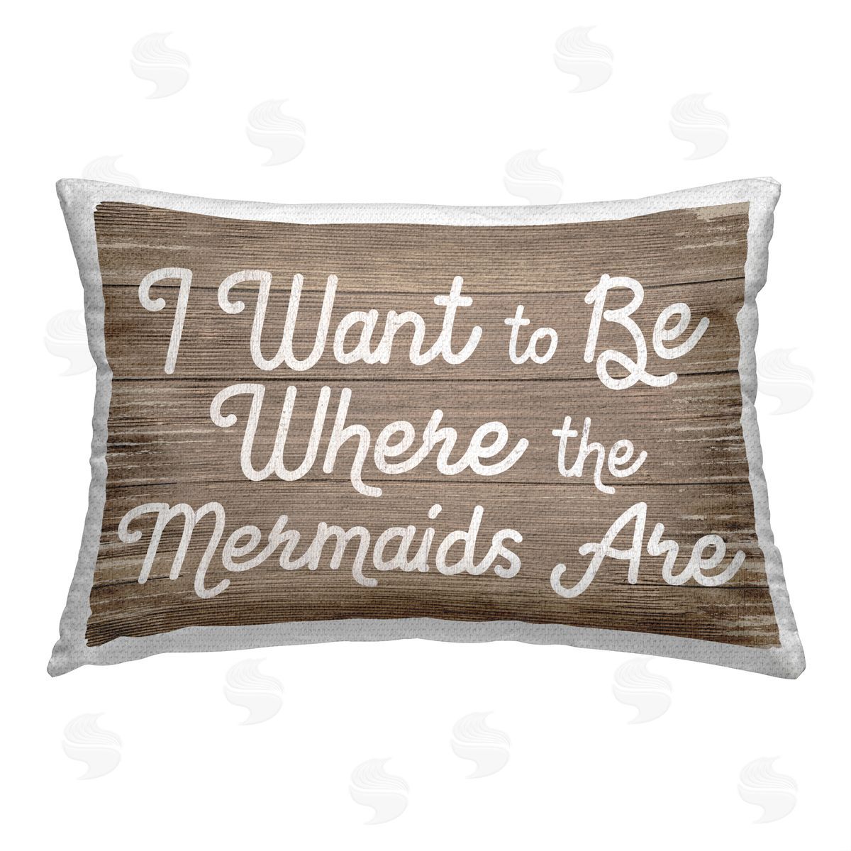 Stupell Studio Where Mermaids Are Phrase Outdoor Quick-Dry Polyester Printed Throw Pillow