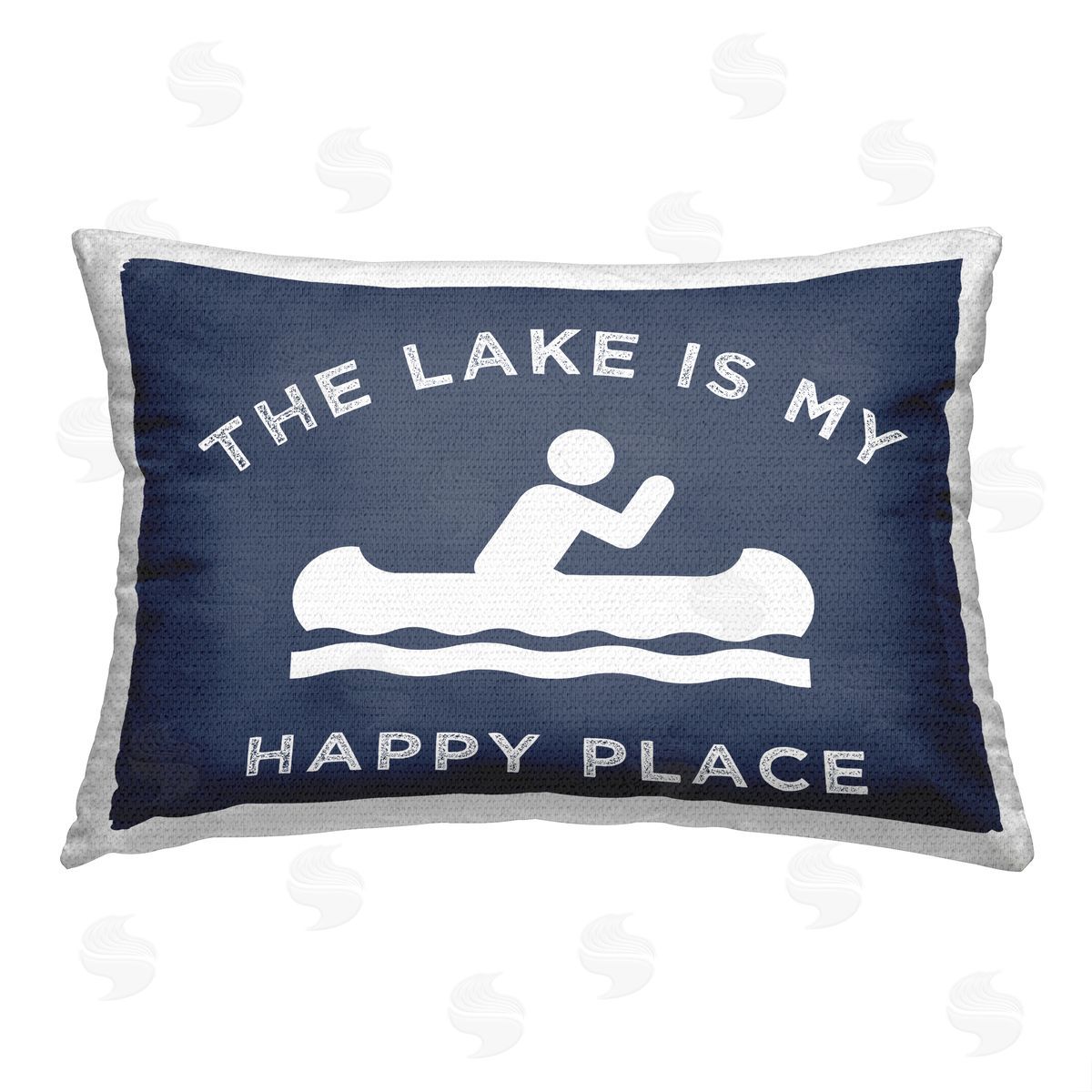Lake Happy Place Phrase Outdoor Printed Pillow, Home Decor by Stupell Studio