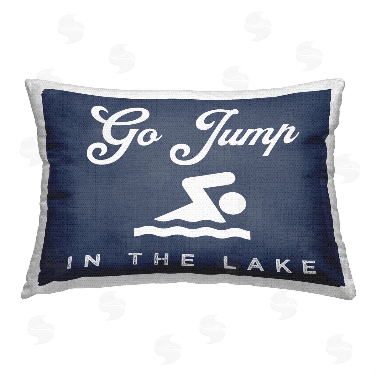 Blue Jump in Lake Outdoor Printed Pillow, Home Decor by Stupell Studio