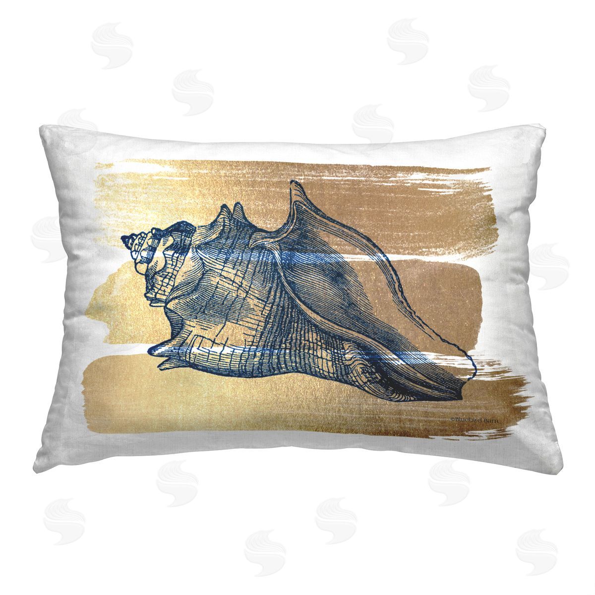 Bluebird Barn Glam Detail Conch Printed Plush Polyester Throw Pillow
