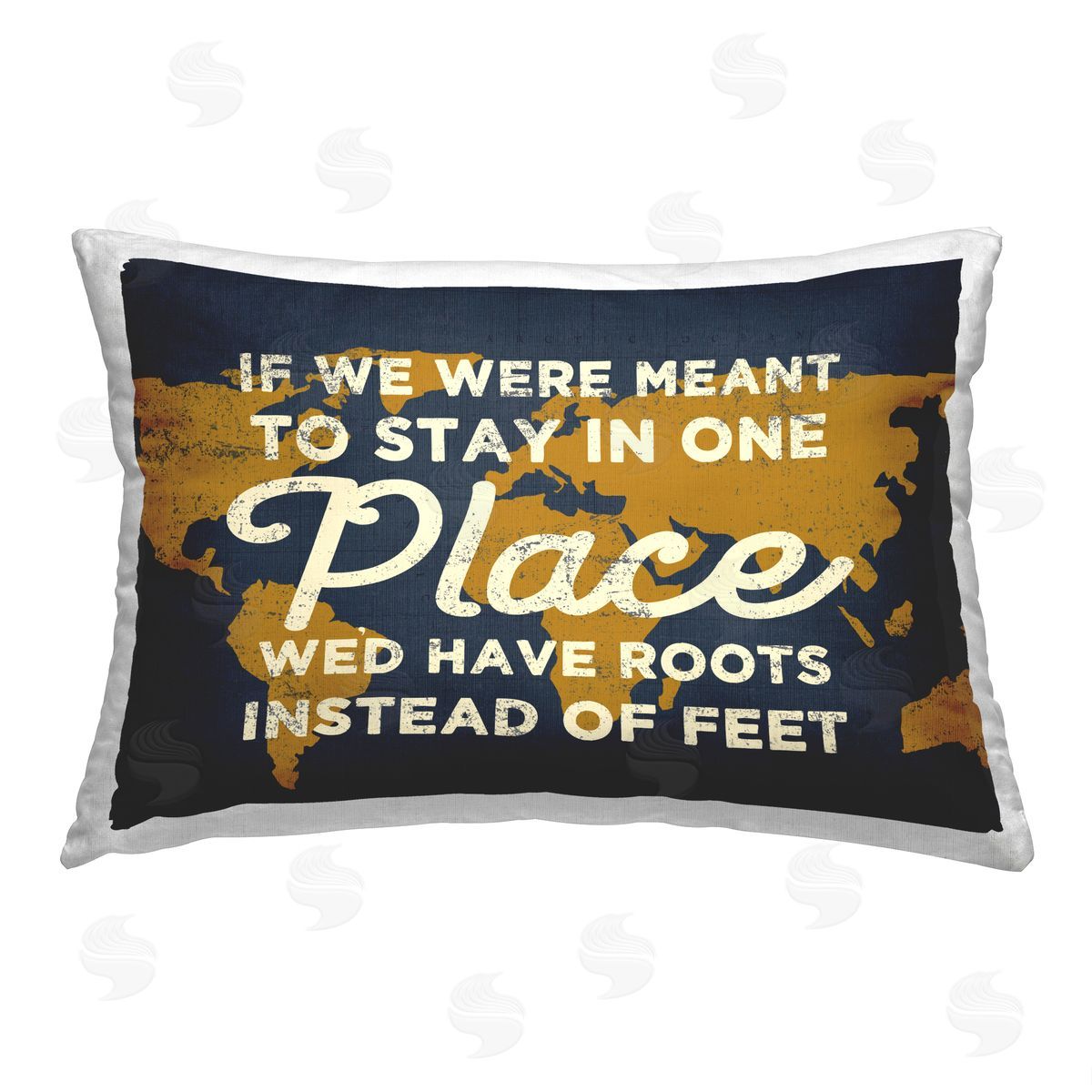 Stupell Studio Rustic Travel Phrase Printed Plush Polyester Throw Pillow