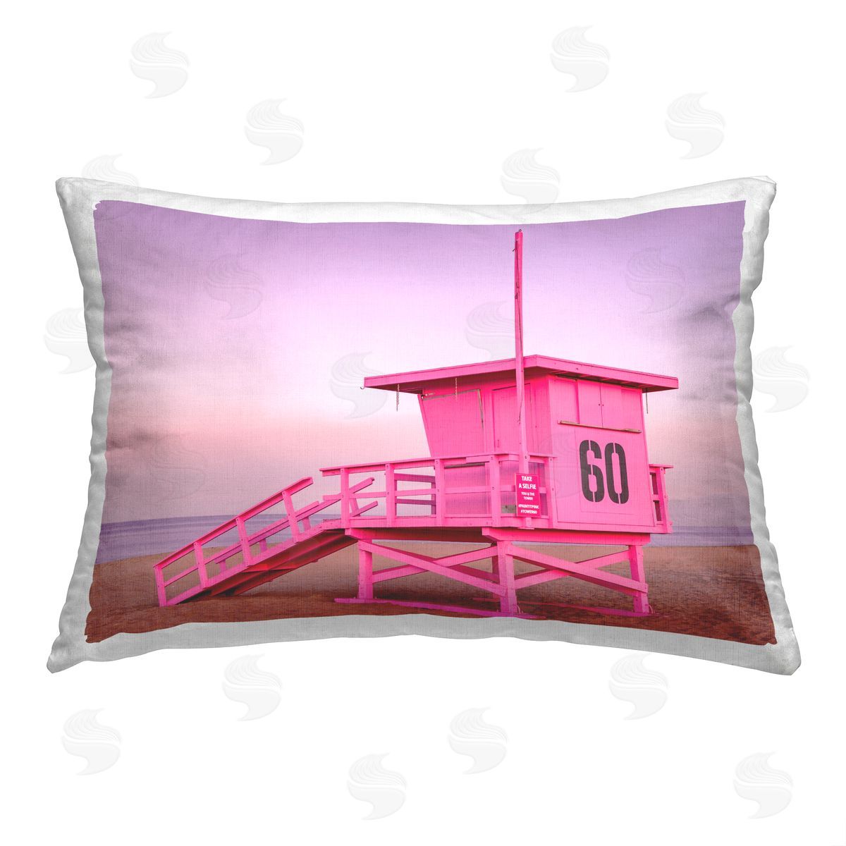 Pink Beach Shack Decorative Printed Pillow, Home Decor by Jeff Poe Photography
