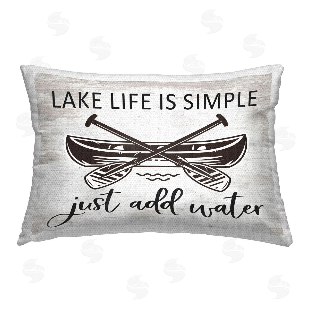 Lettered and Lined Just Add Water Phrase Outdoor Quick-Dry Polyester Printed Throw Pillow