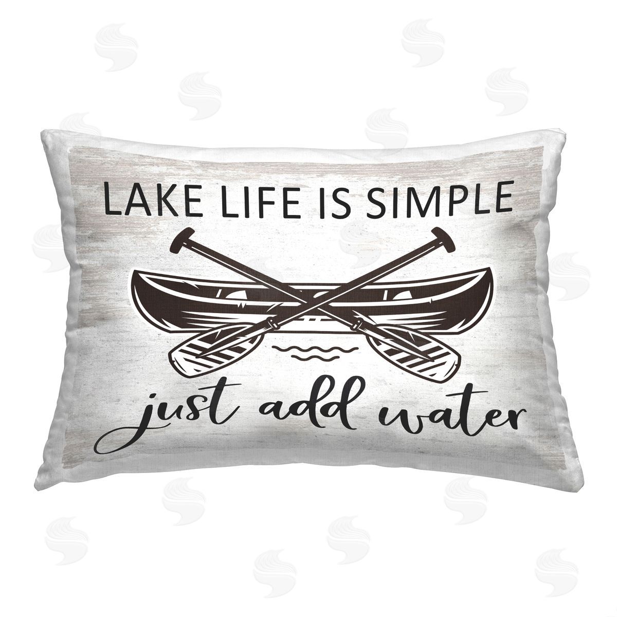 Lettered and Lined Just Add Water Phrase Printed Plush Polyester Throw Pillow