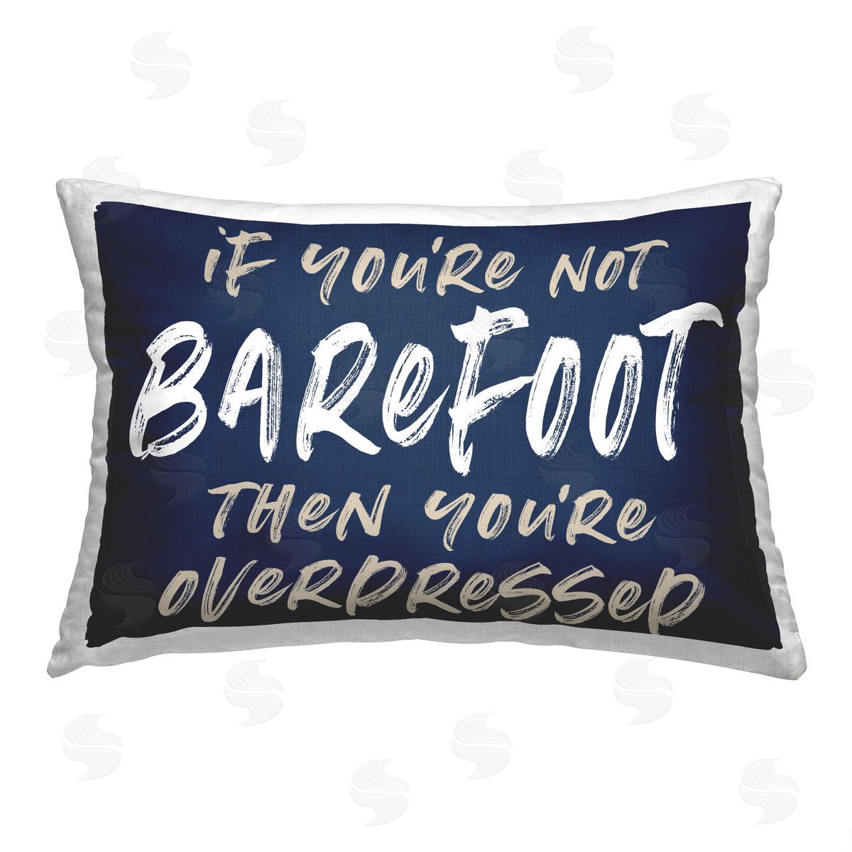 Nautical Barefoot Phrase Decorative Printed Pillow, Home Decor by Lettered and Lined