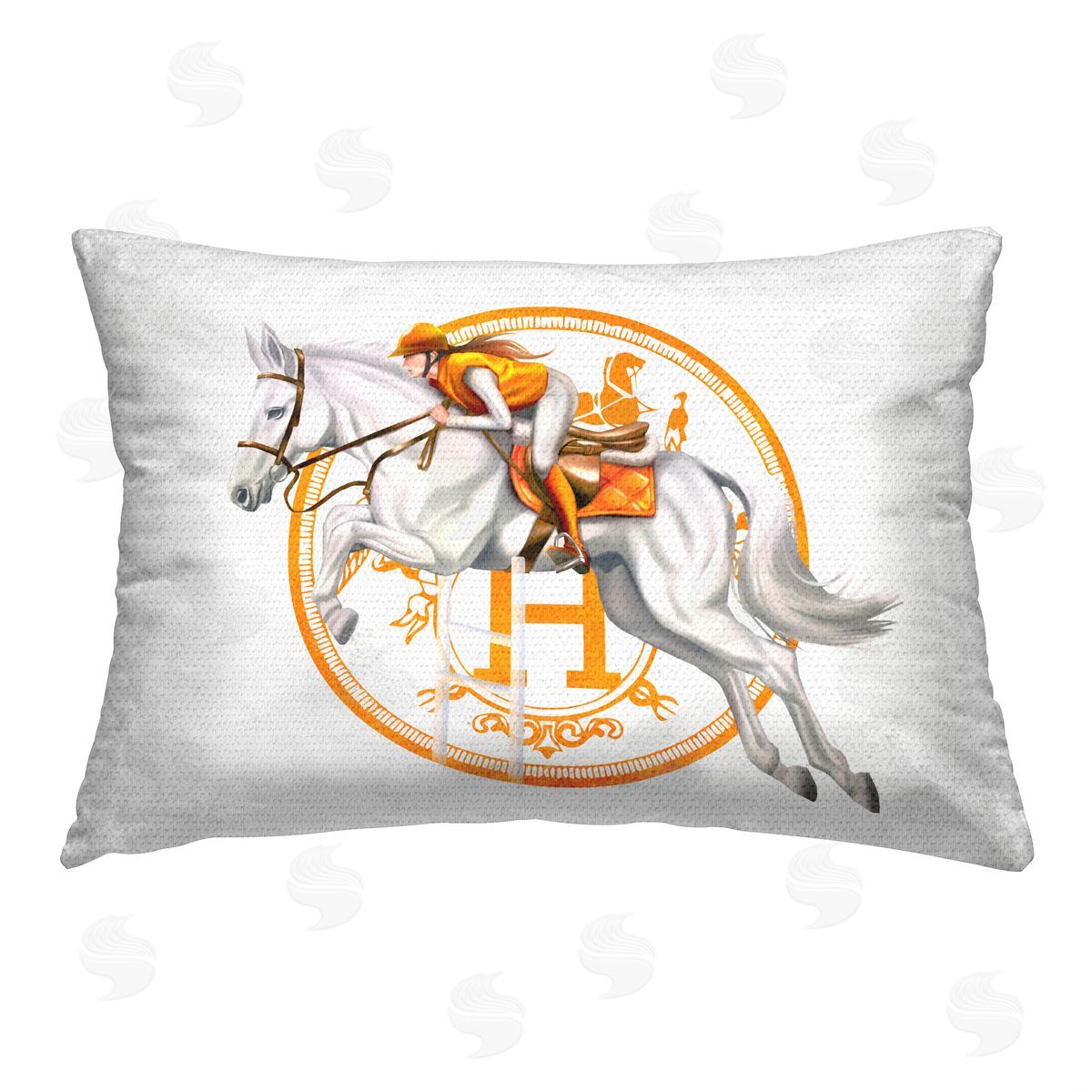 Ziwei Li Glam Equestrian Jockey Outdoor Quick-Dry Polyester Printed Throw Pillow