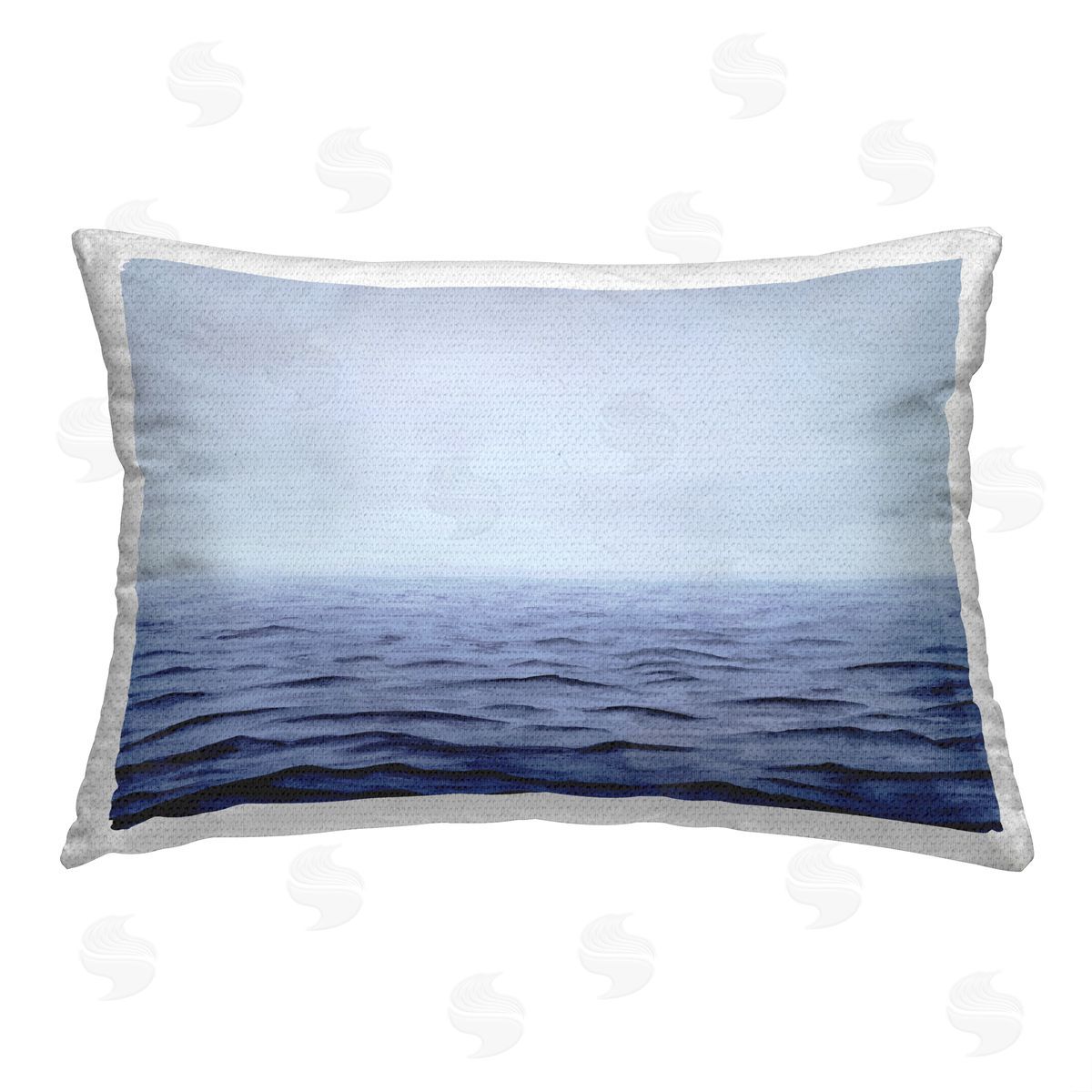 Michael Willett Blue Ocean Waves Outdoor Quick-Dry Polyester Printed Throw Pillow