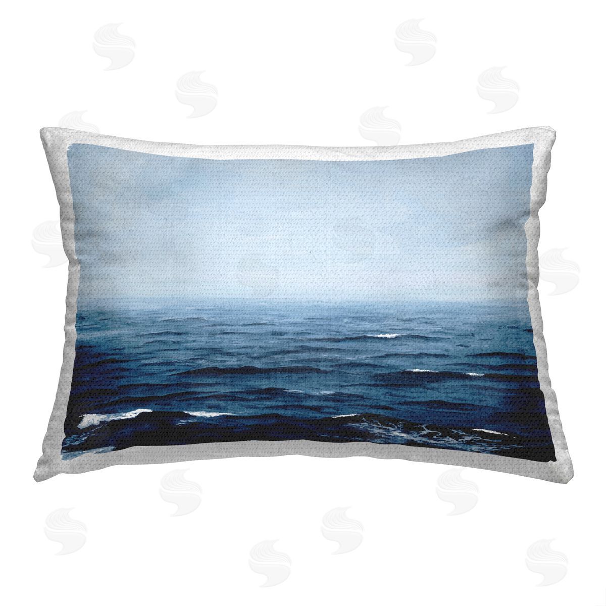 Michael Willett Rolling Sea Waves Outdoor Quick-Dry Polyester Printed Throw Pillow