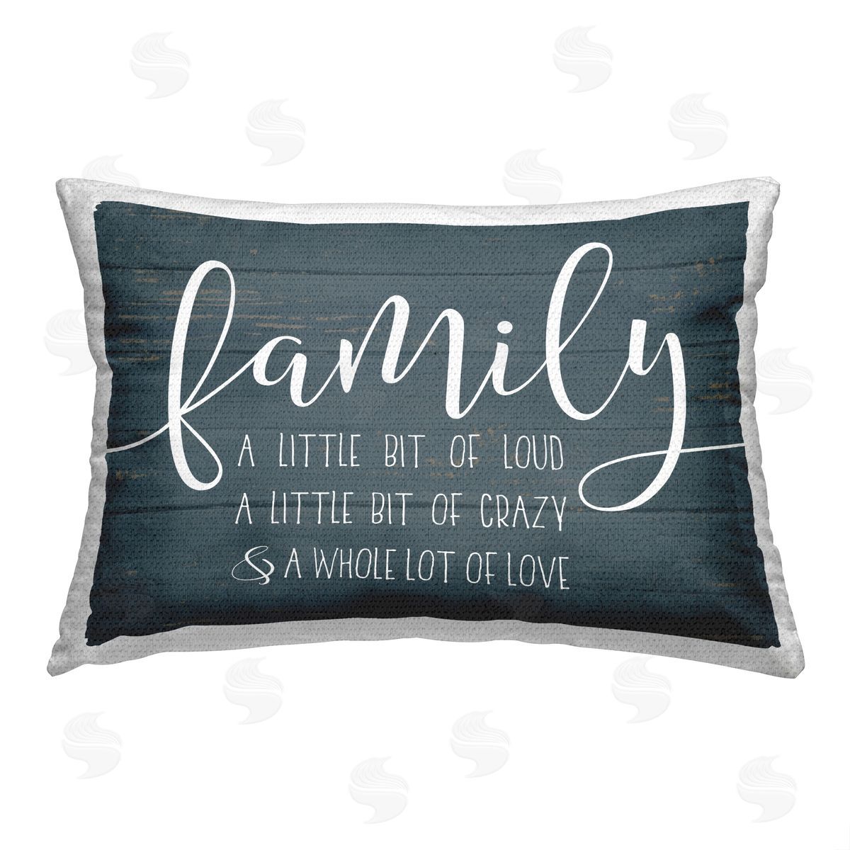 Lettered and Lined Loving Family Phrase Outdoor Quick-Dry Polyester Printed Throw Pillow