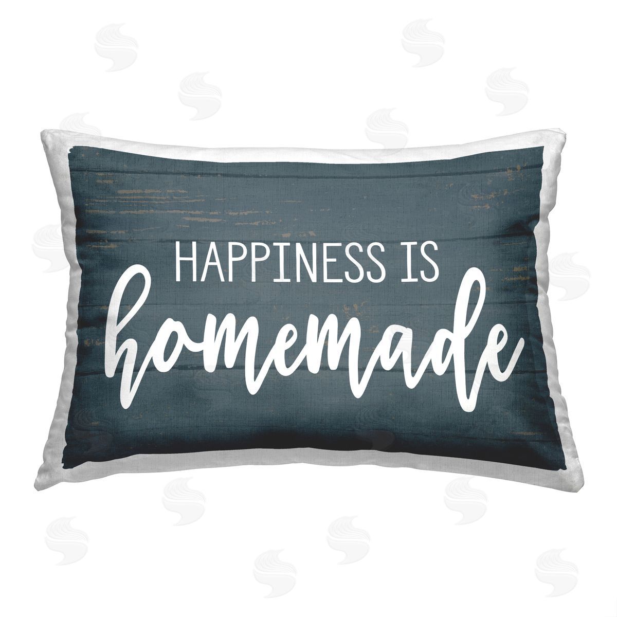 Lettered and Lined Happiness is Homemade Printed Plush Polyester Throw Pillow
