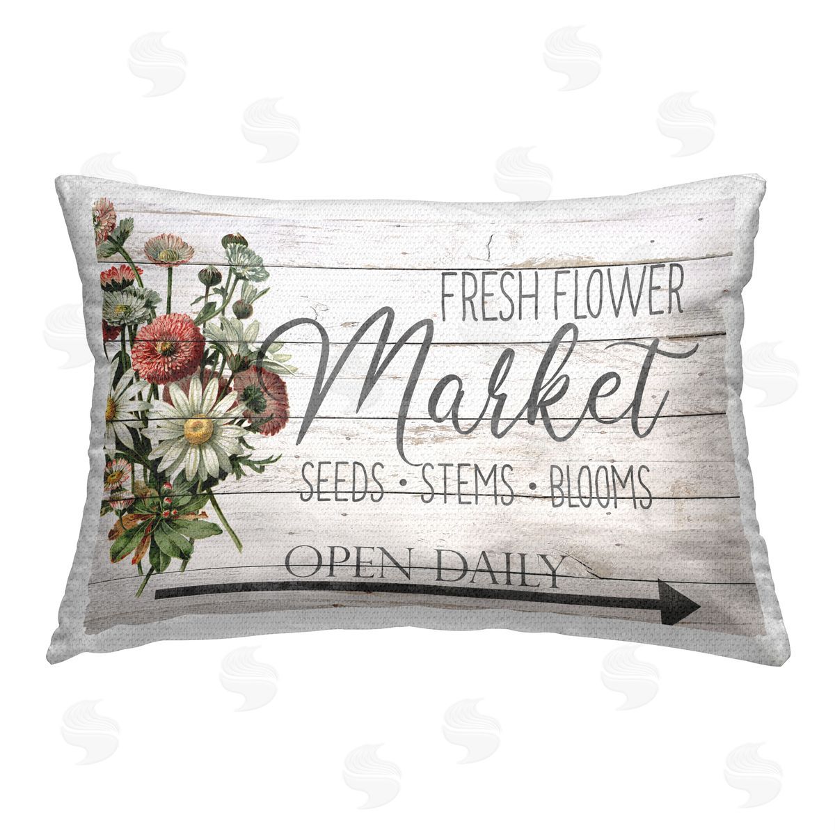 Anne Bailey Flower Market Blooms Outdoor Quick-Dry Polyester Printed Throw Pillow