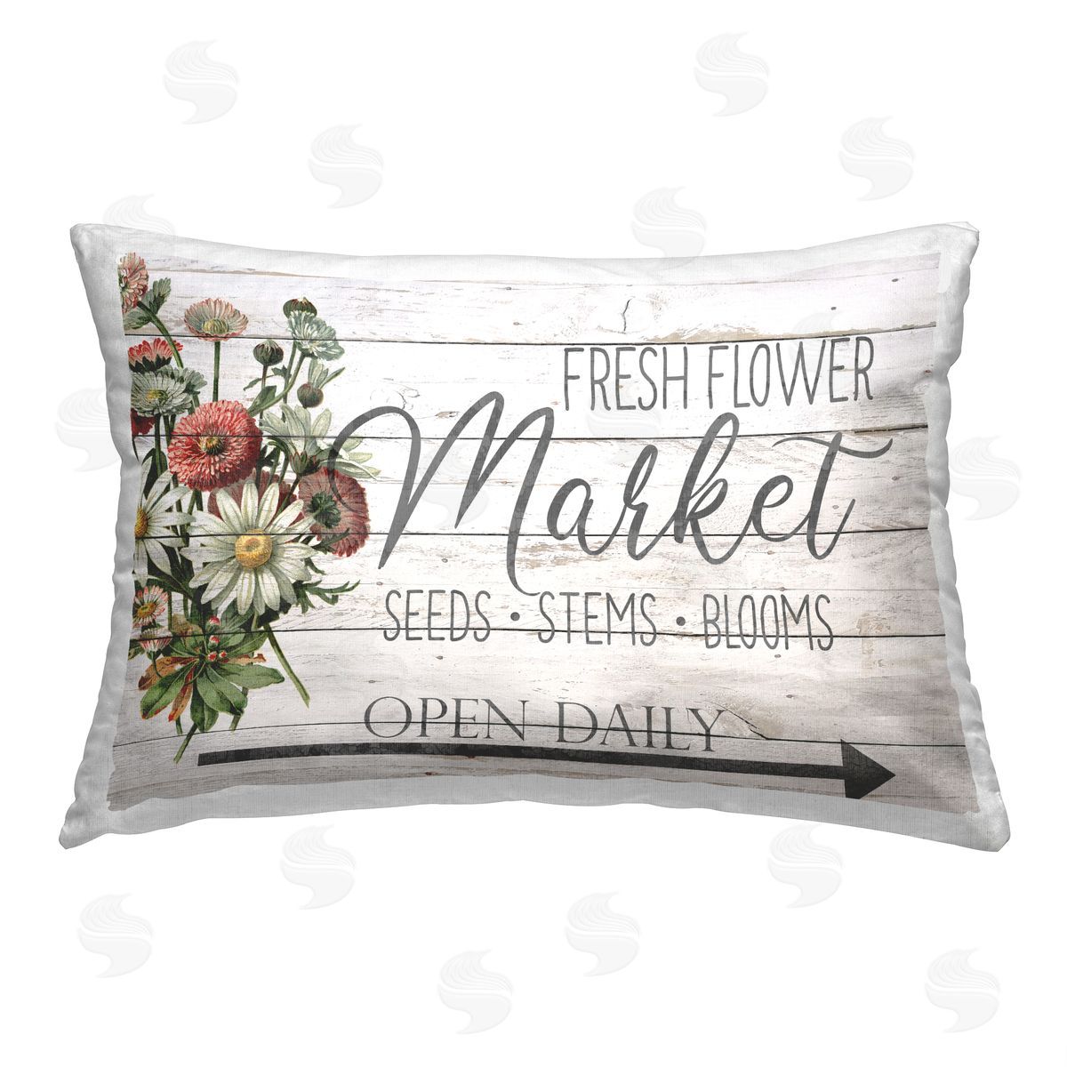 Anne Bailey Flower Market Blooms Printed Plush Polyester Throw Pillow