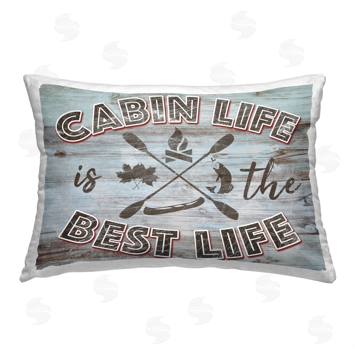 Marcus Prime Cabin Life Best Phrase Printed Plush Polyester Throw Pillow