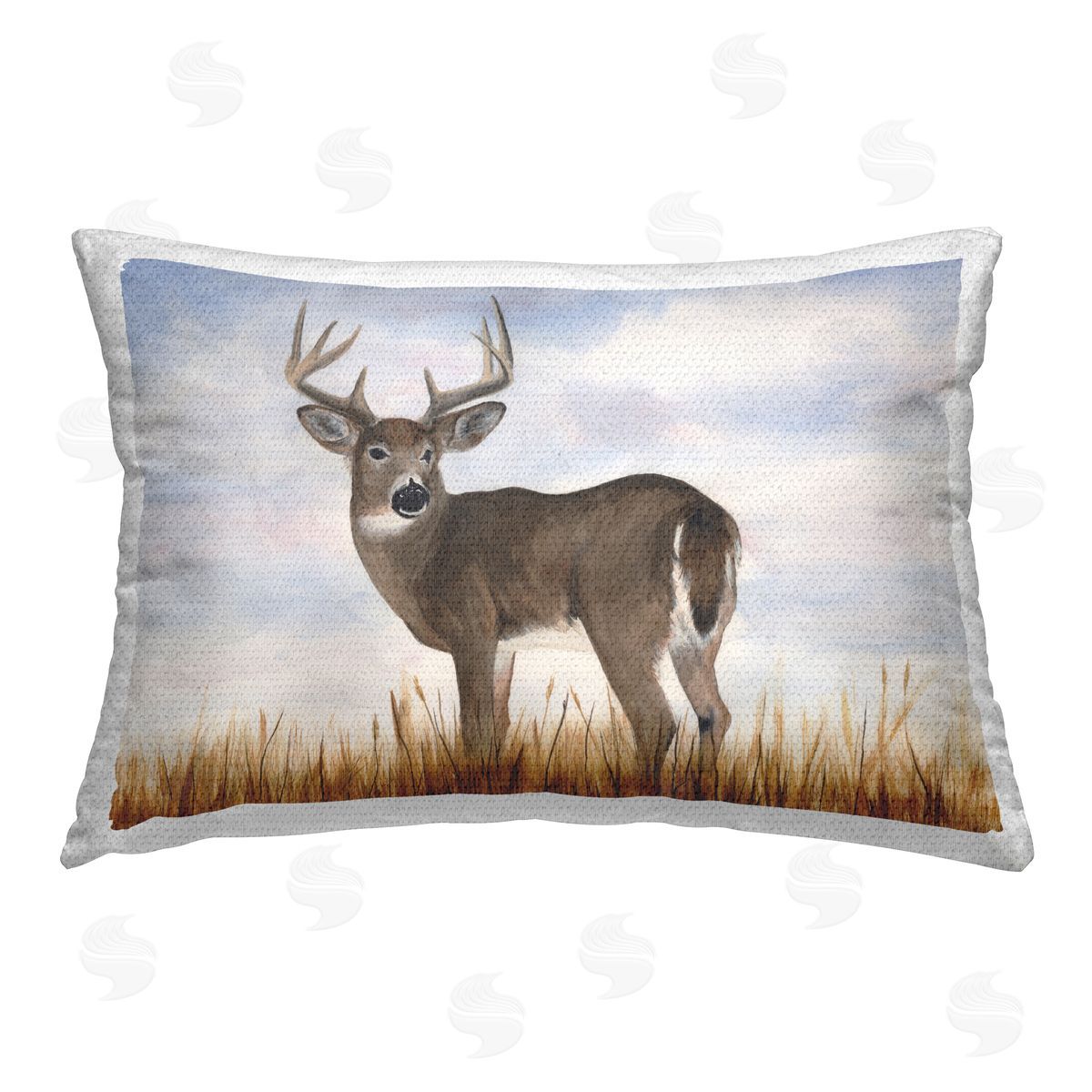 Michael Willett Deer Gazing in Nature Outdoor Quick-Dry Polyester Printed Throw Pillow
