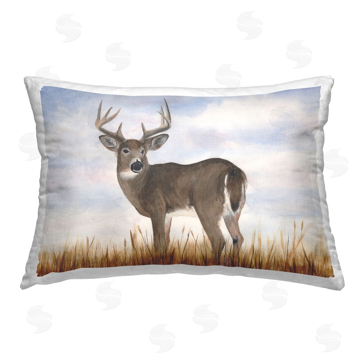 Michael Willett Deer Gazing in Nature Printed Plush Polyester Throw Pillow