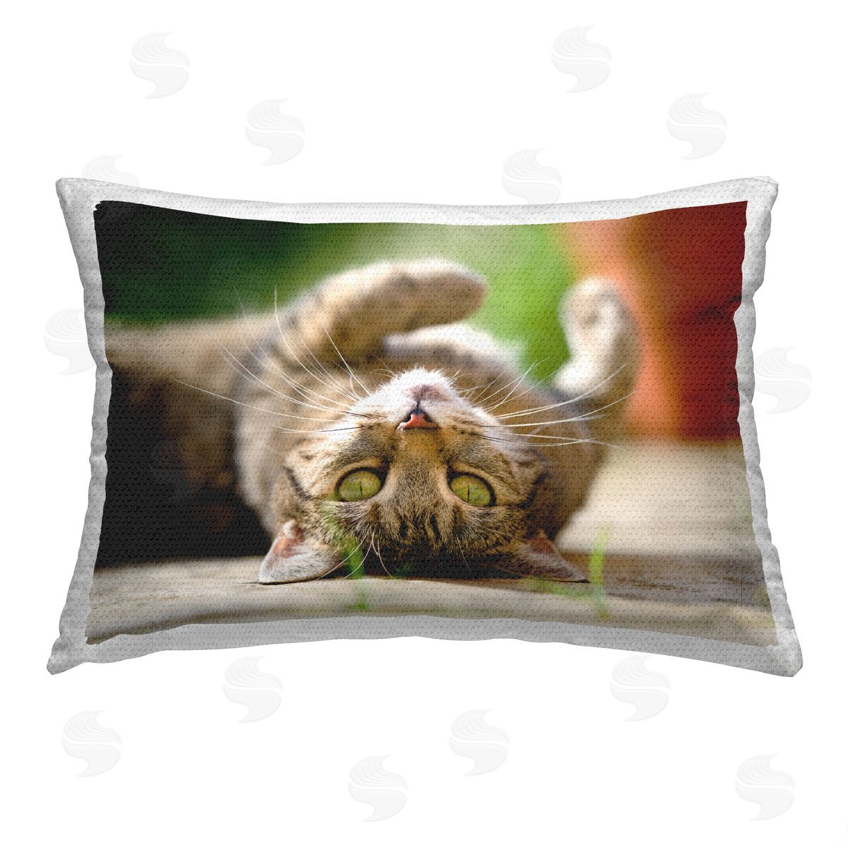 Jonathan Casey Cat Laying Upside Down Outdoor Quick-Dry Polyester Printed Throw Pillow