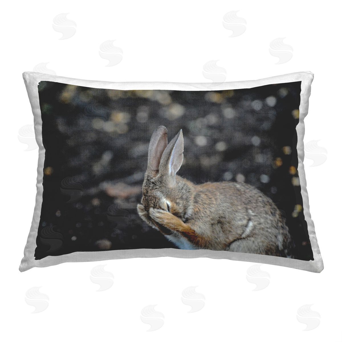 Daniel Friend Embarrassed Hare in Forest Printed Plush Polyester Throw Pillow