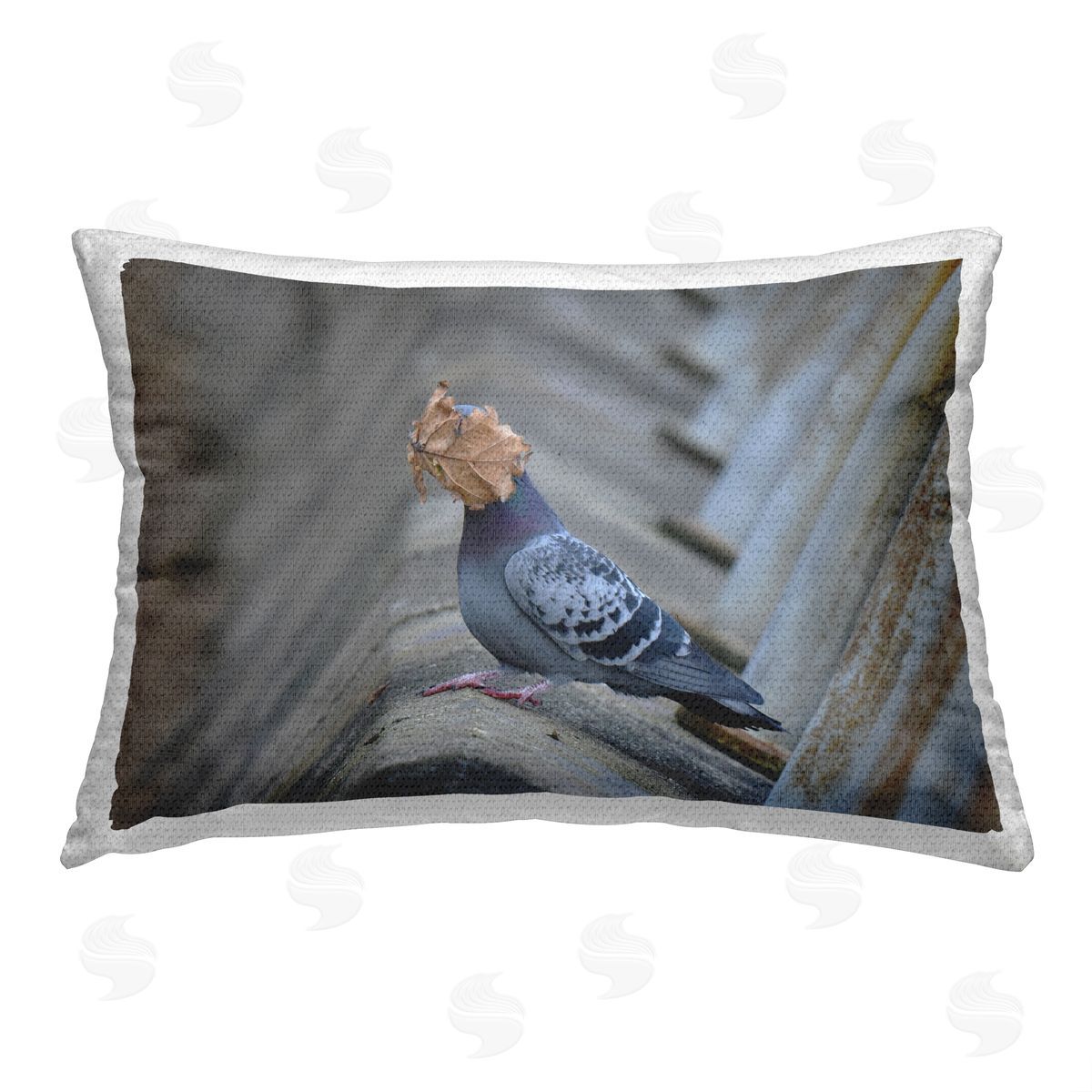 John Speirs Pigeon & Leaf Humor Outdoor Quick-Dry Polyester Printed Throw Pillow