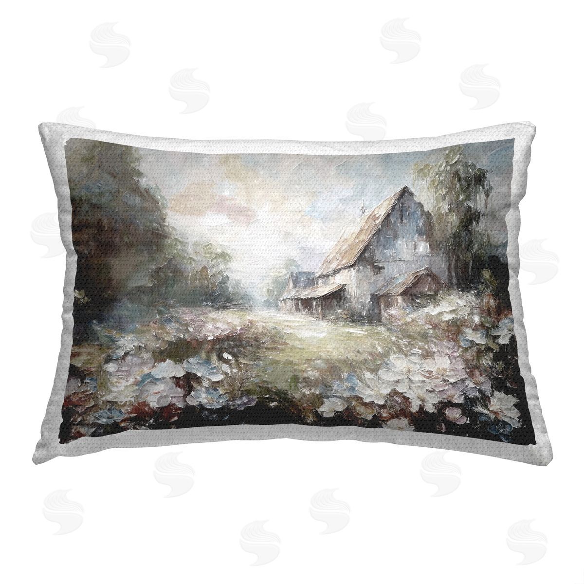 Ramona Murdock Grey Abstract Cottage Outdoor Quick-Dry Polyester Printed Throw Pillow
