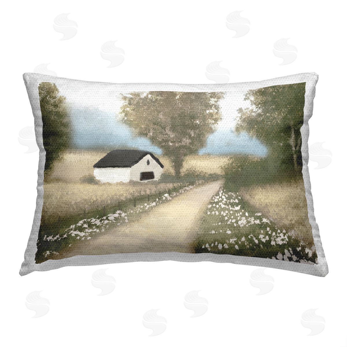 Michael Marcon Cottage & Rural Path Outdoor Quick-Dry Polyester Printed Throw Pillow