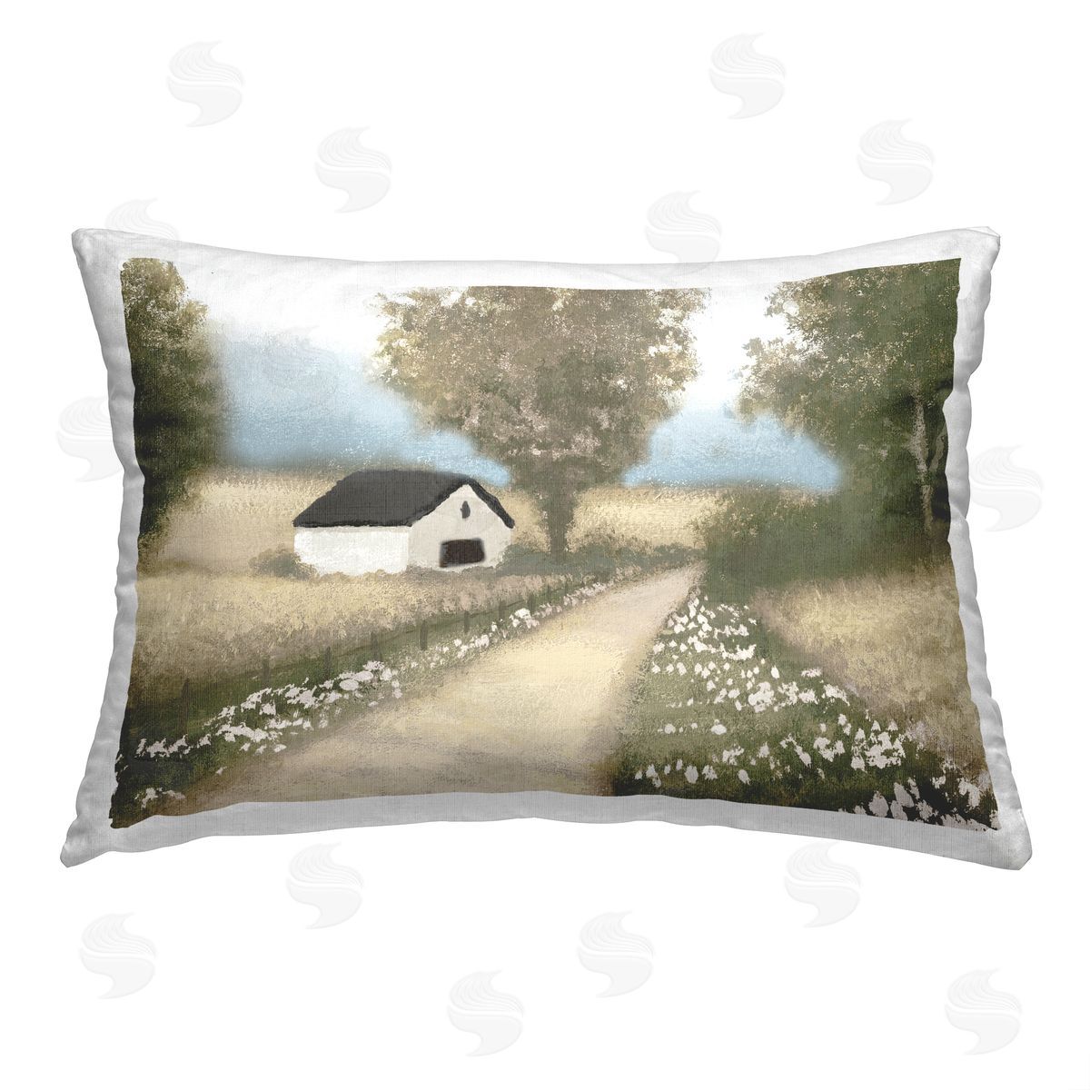 Michael Marcon Cottage & Rural Path Printed Plush Polyester Throw Pillow