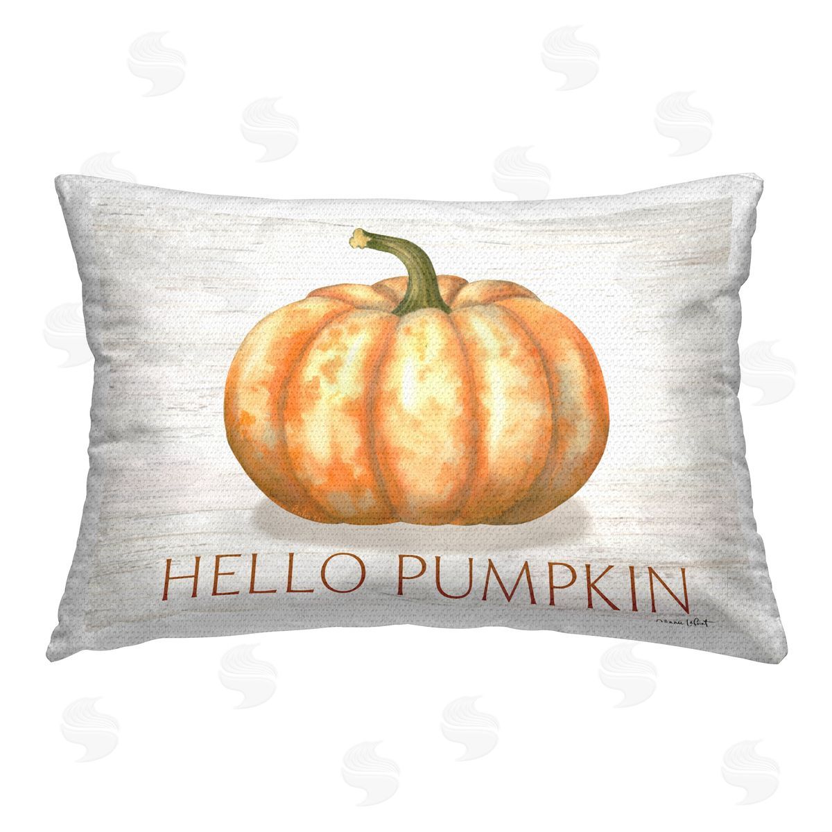 Annie LaPoint Rustic Pumpkin Greeting Outdoor Quick-Dry Polyester Printed Throw Pillow