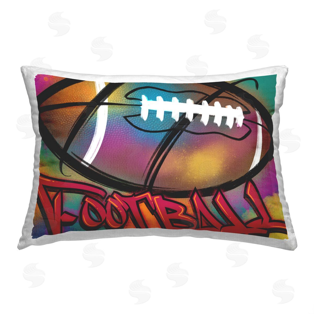 Marcus Prime Football Sports Graffiti Printed Plush Polyester Throw Pillow