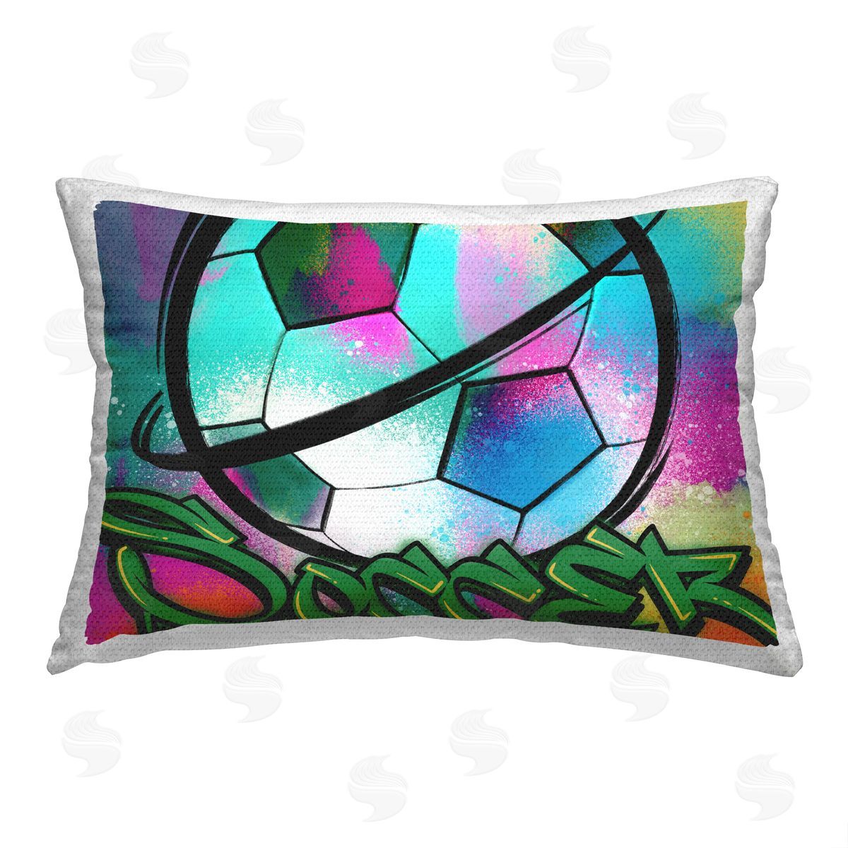 Marcus Prime Soccer Sports Graffiti Outdoor Quick-Dry Polyester Printed Throw Pillow
