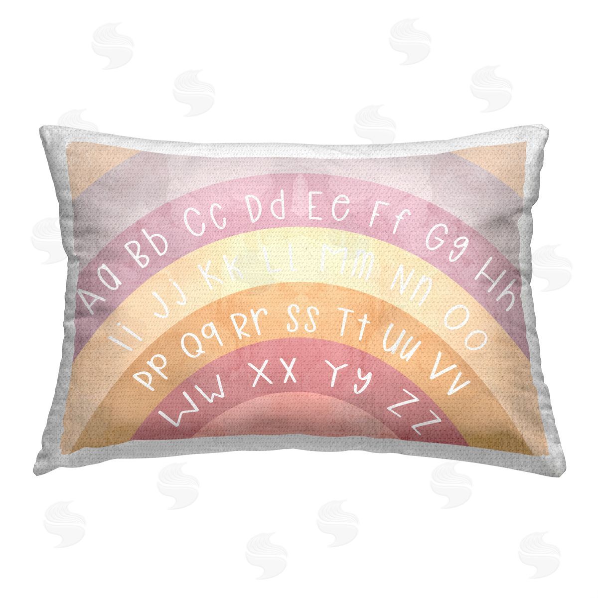 Stupell Studio Pastel Purple Alphabet Outdoor Quick-Dry Polyester Printed Throw Pillow