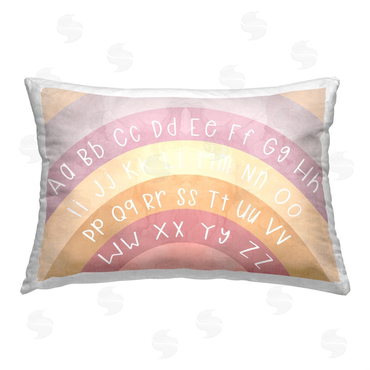 Stupell Studio Pastel Purple Alphabet Printed Plush Polyester Throw Pillow