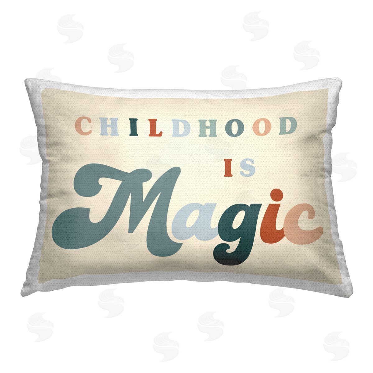 Stupell Studio Groovy Childhood Magic Phrase Outdoor Quick-Dry Polyester Printed Throw Pillow