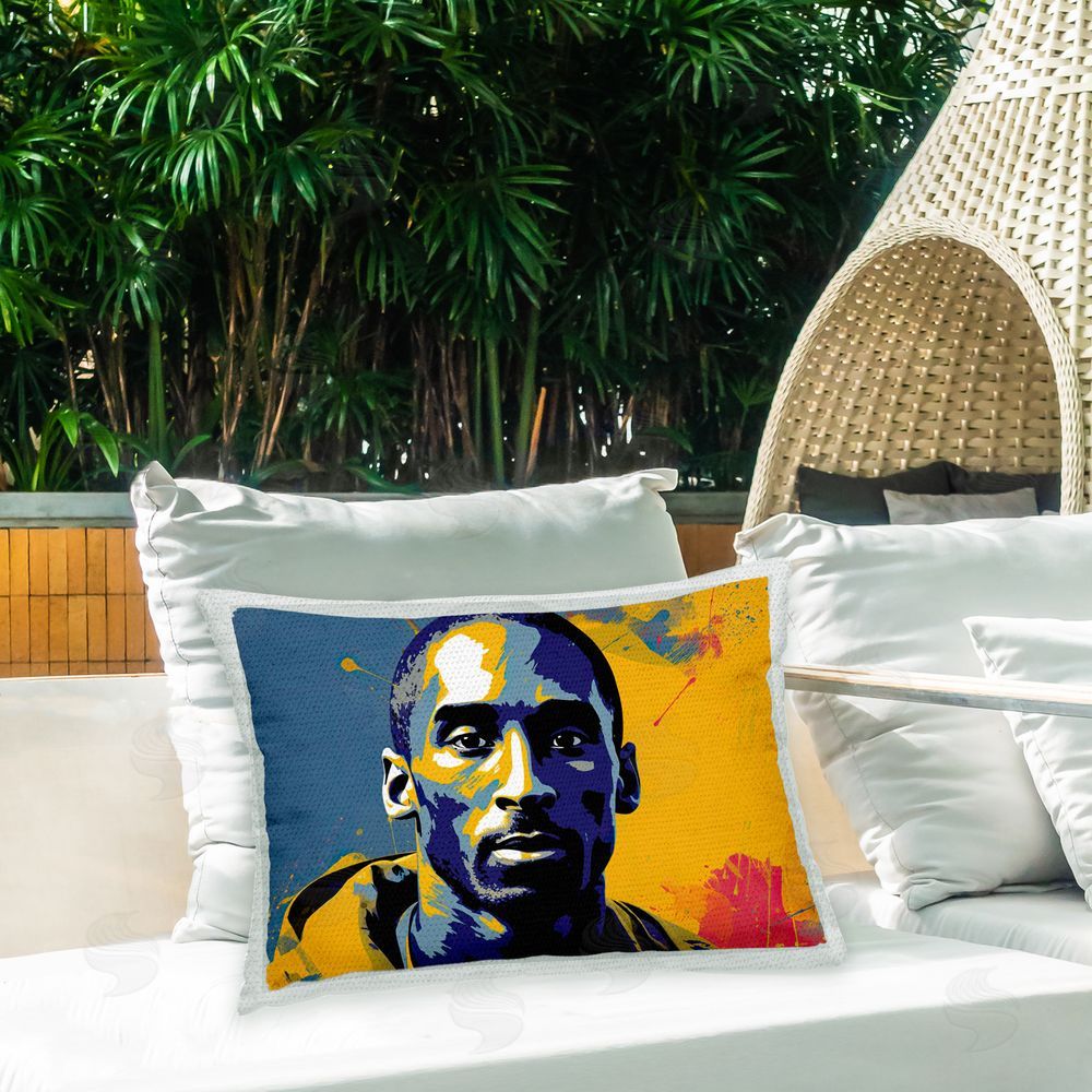 Birch & Ink Abstract Splatter Athlete Outdoor Quick-Dry Polyester Printed Throw Pillow in Back Yard