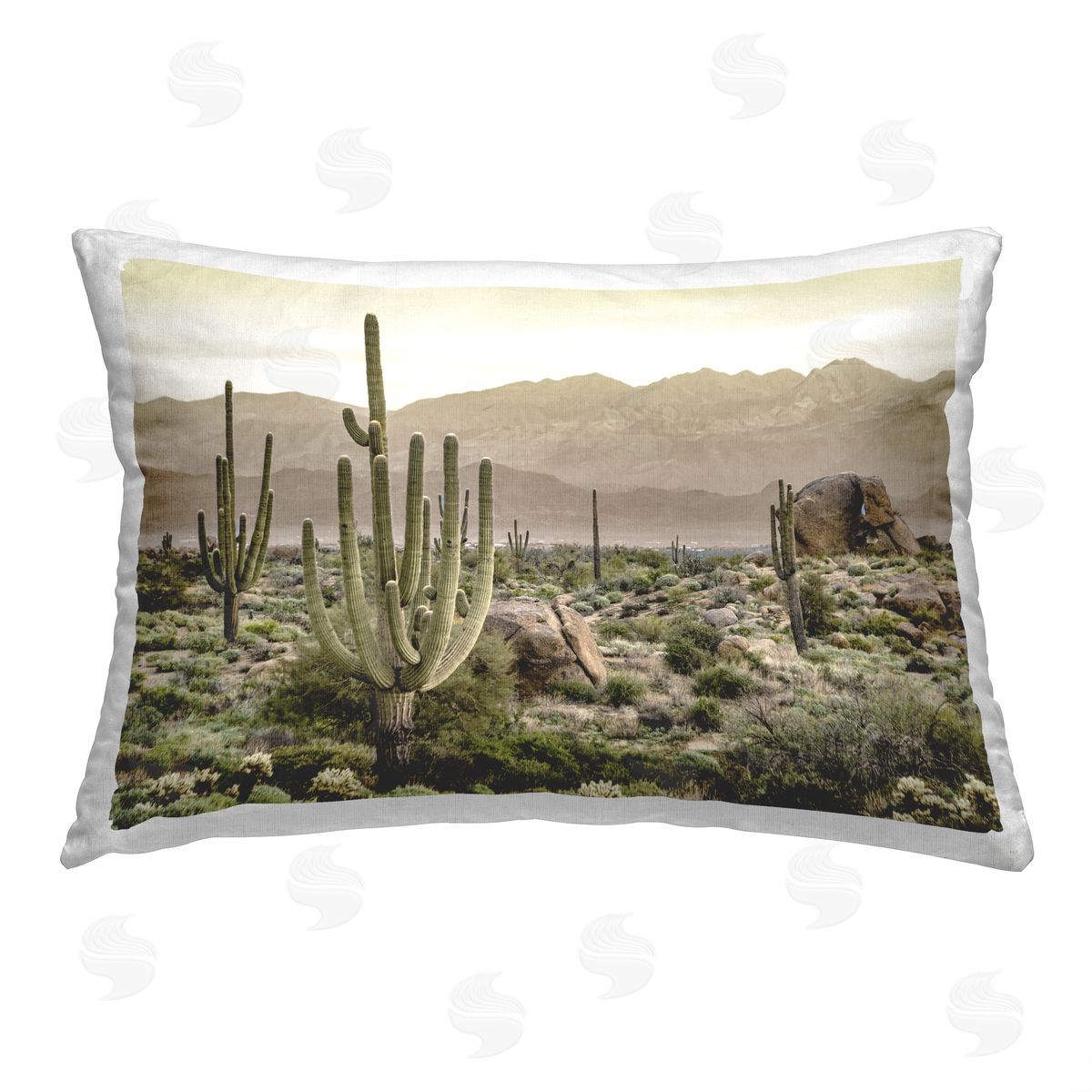 Kim Allen Cactus in Arid Desert Printed Plush Polyester Throw Pillow